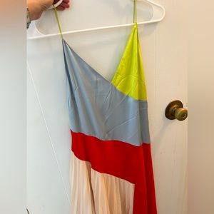 Asos Design color block dress with pleat hem, size 4